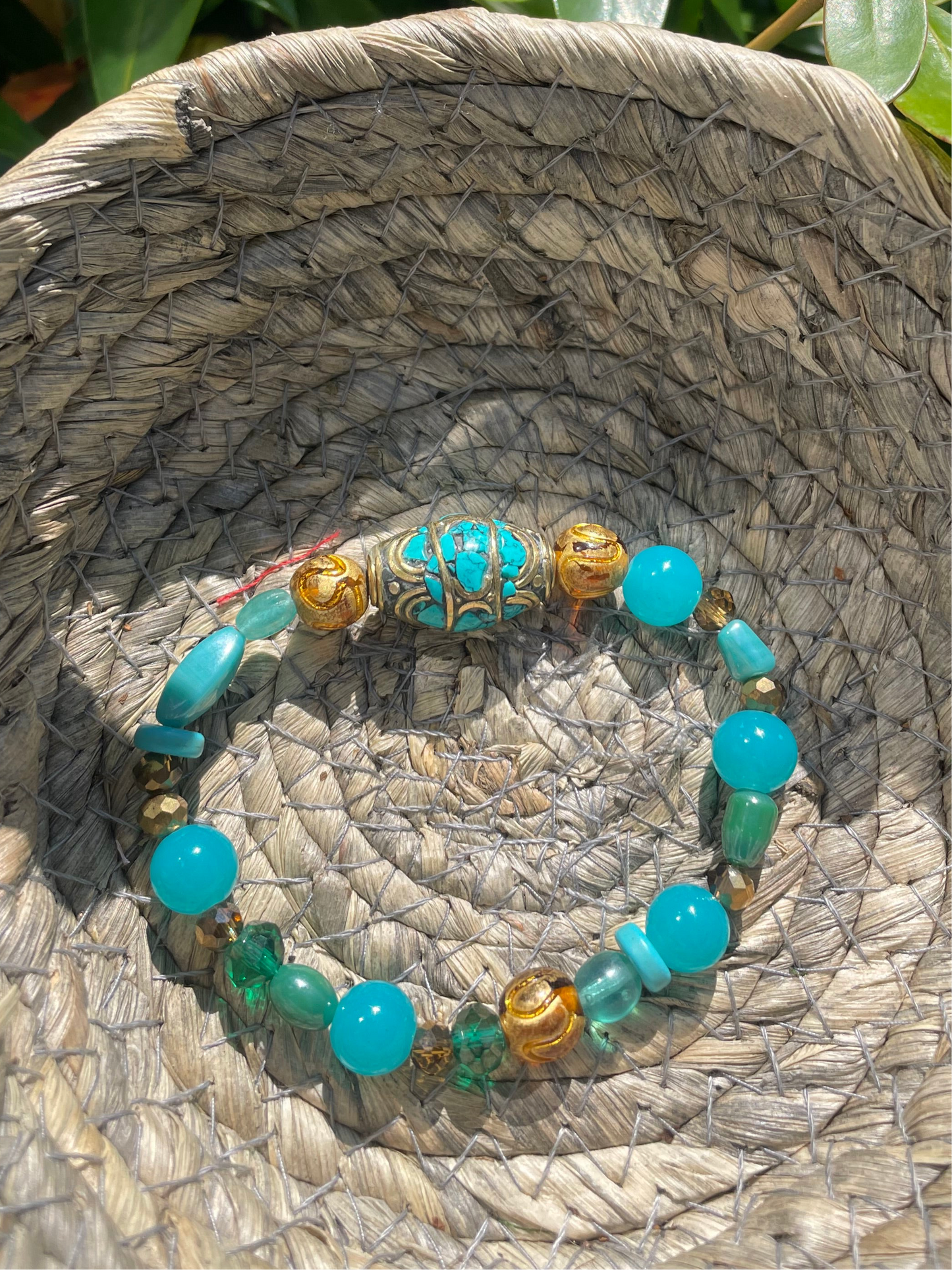 Golden turquoise bracelet