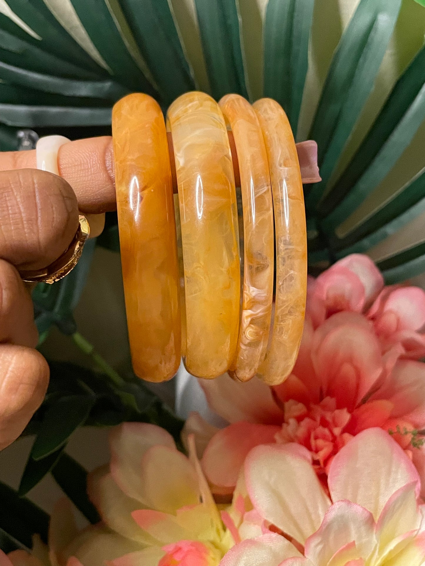 Faded Orange Bangle Set