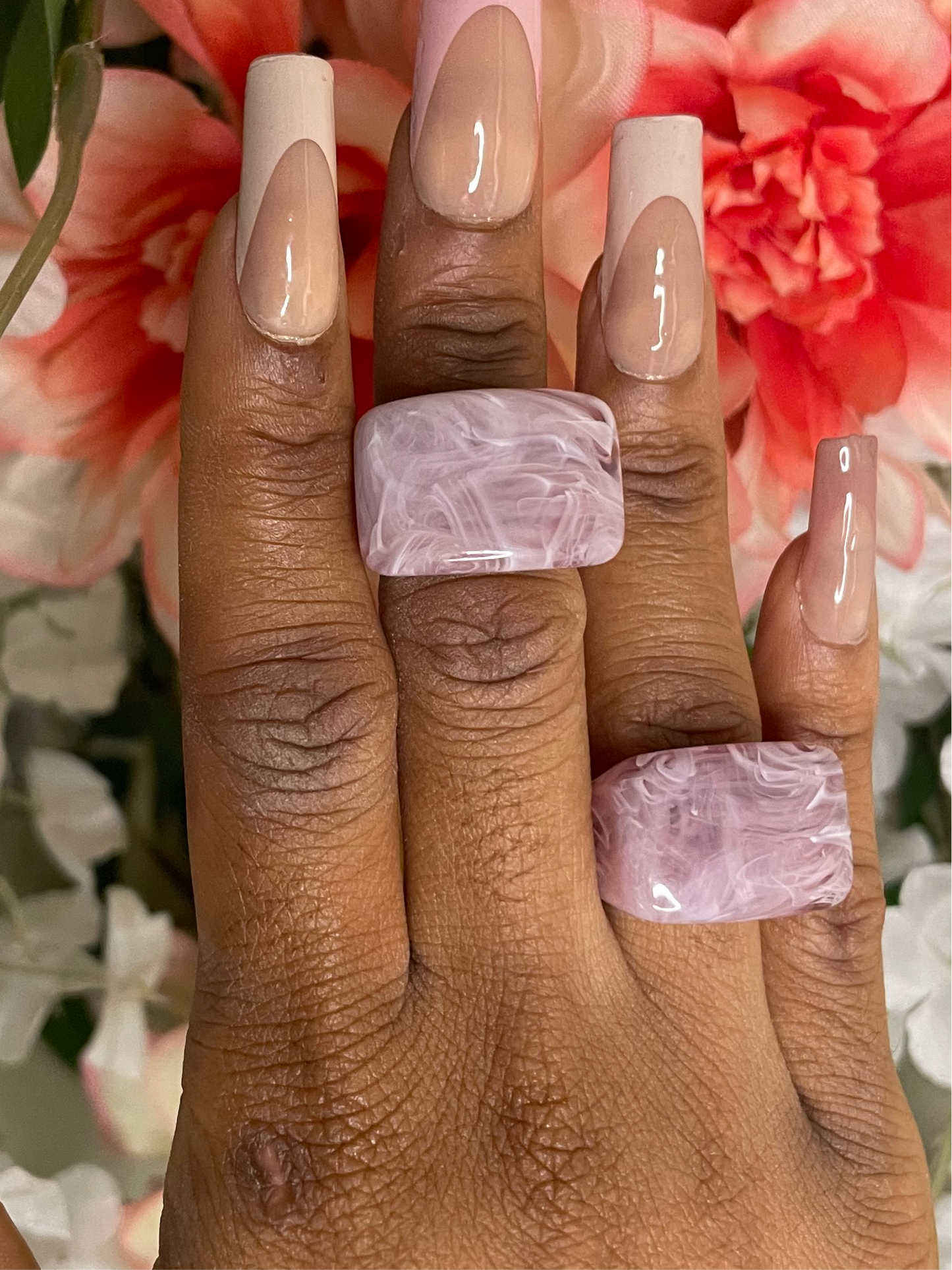 PINK MARBLE RING