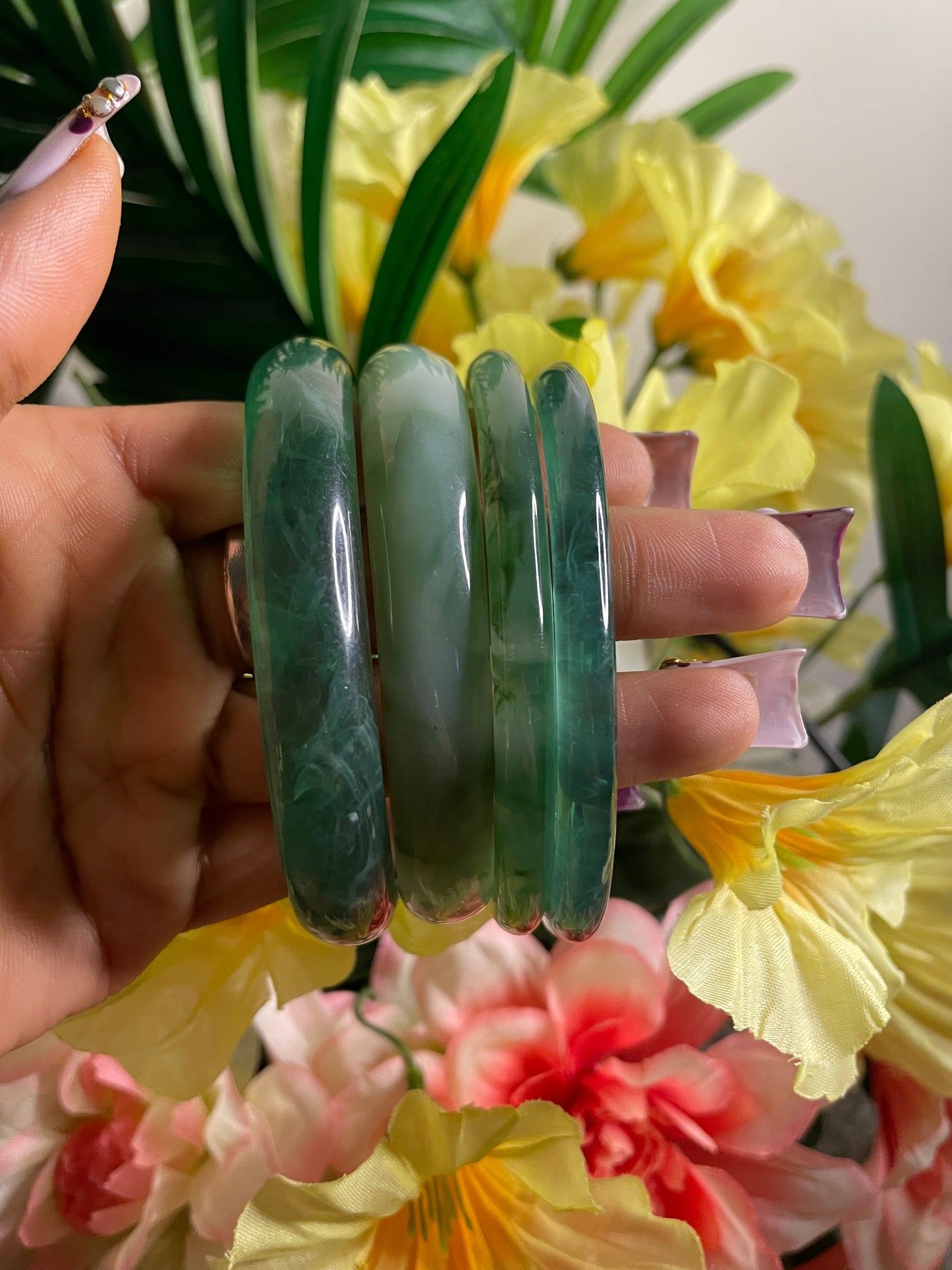emerald bracelet set