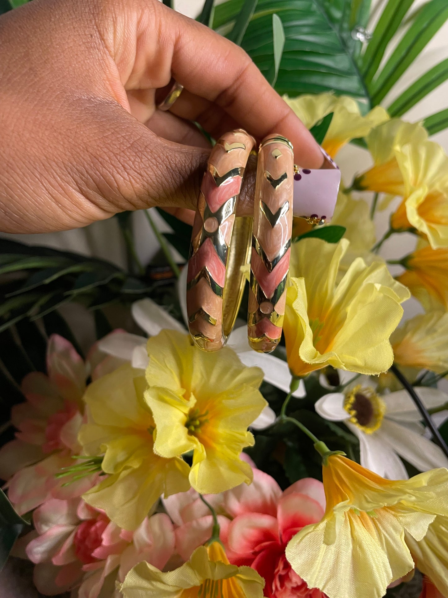 pink x gold bangle