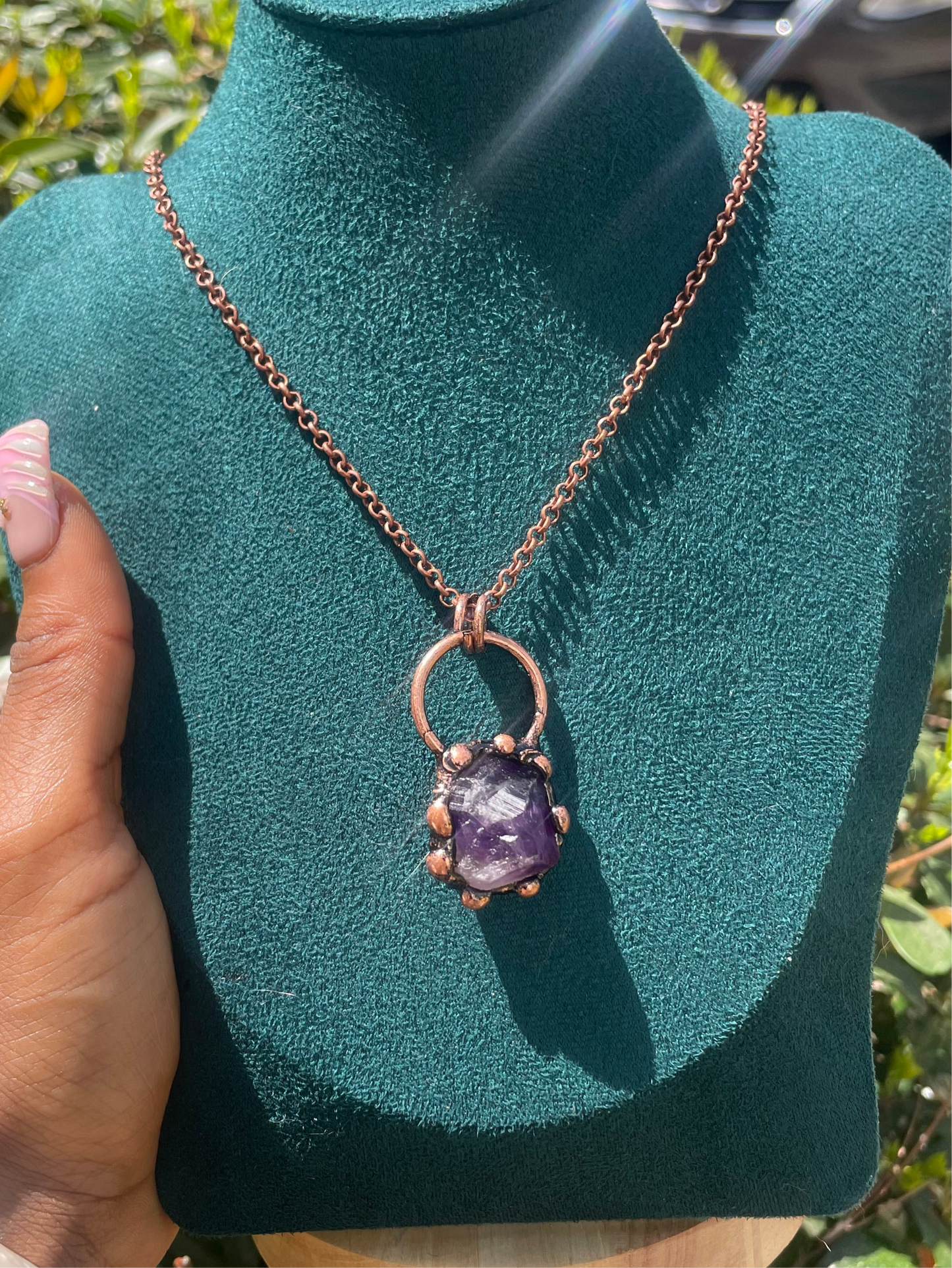 Amethyst x Red copper Necklace