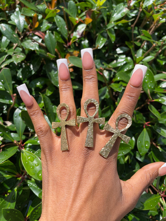 BRASS ANKH RING