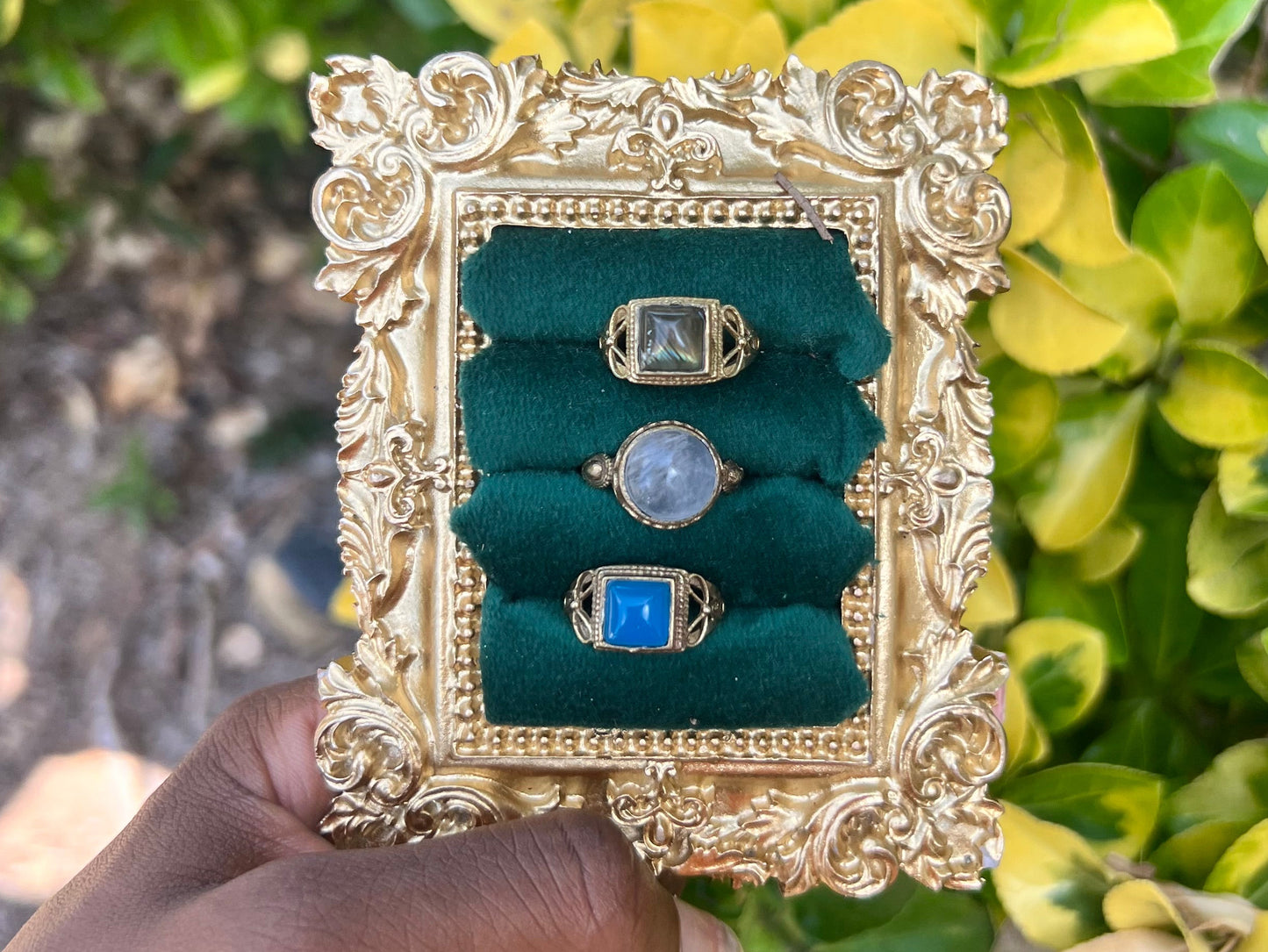 BRASS GEMSTONE RINGS ( SIZE 4-8) 💗🧚🏾‍♀️