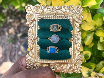 BRASS GEMSTONE RINGS ( SIZE 4-8) 💗🧚🏾‍♀️