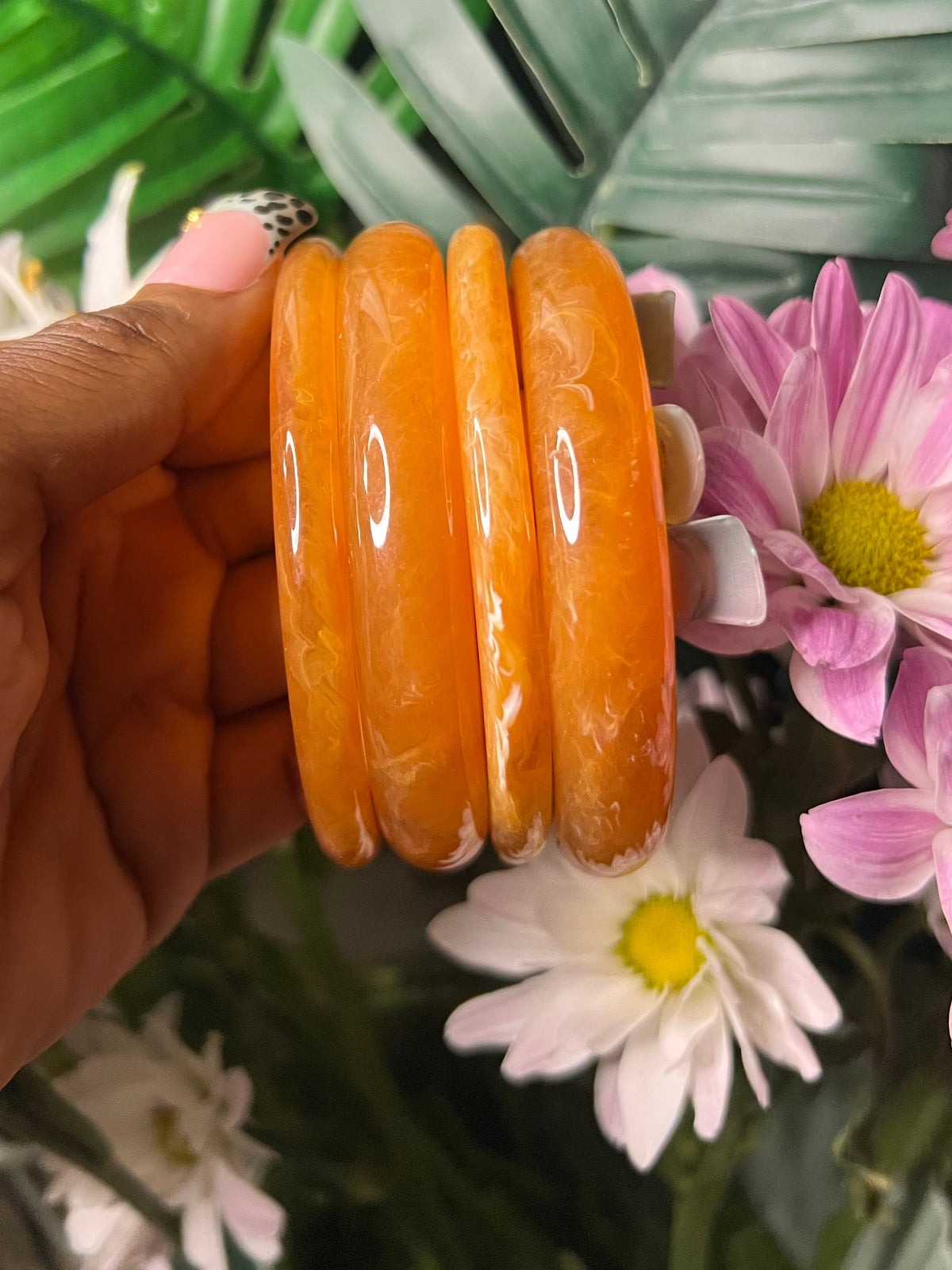 Faded Orange Bangle Set