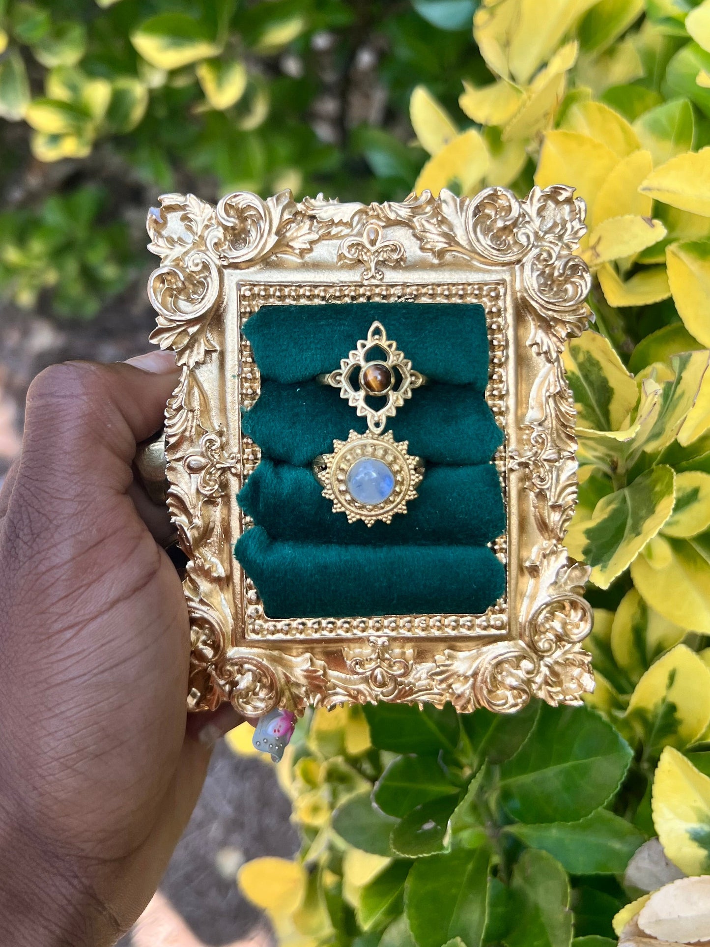 BRASS GEMSTONE RINGS ( SIZE 4-8) 💗🧚🏾‍♀️