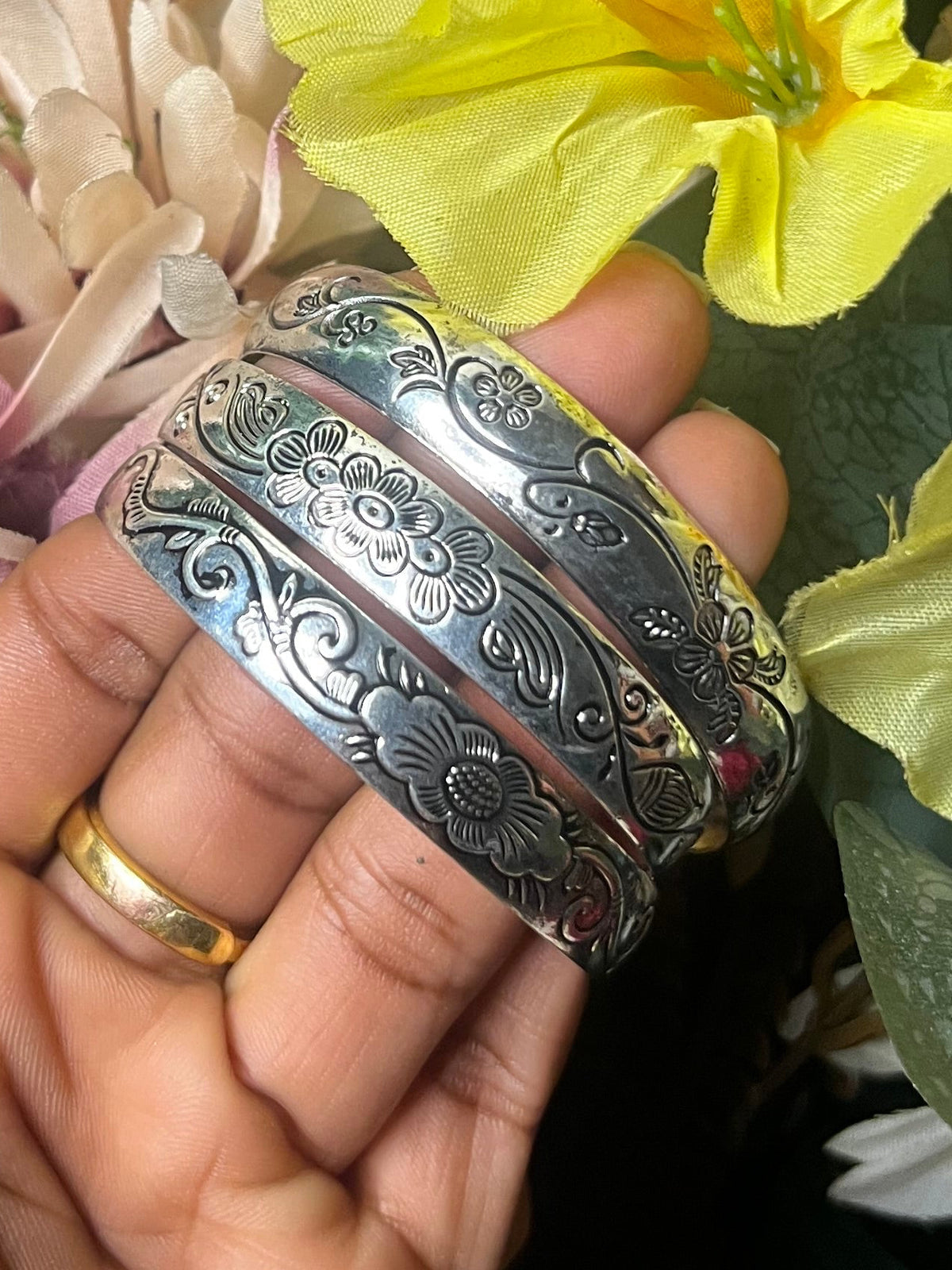 Silver x boho bangles