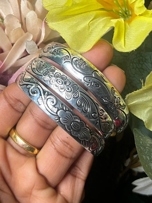 Silver x boho bangles