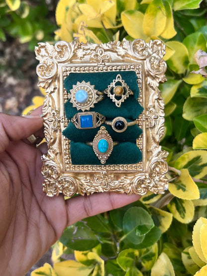 BRASS GEMSTONE RINGS ( SIZE 4-8) 💗🧚🏾‍♀️