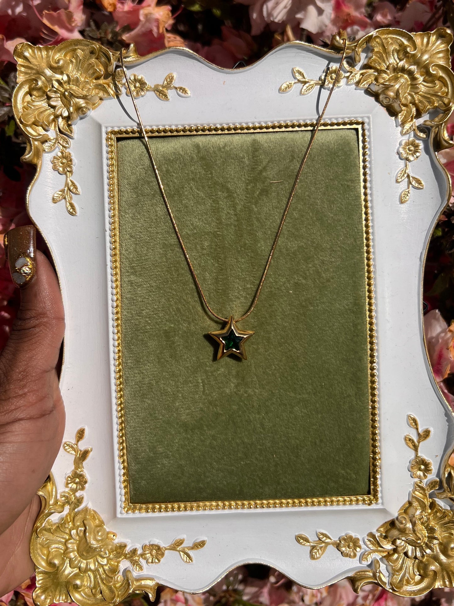 GOLDEN STAR ( PINK & EMERALD)