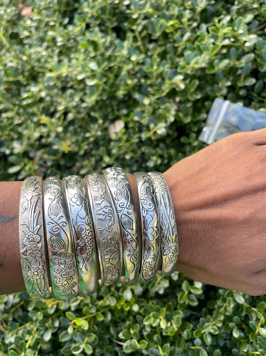 Silver x boho bangles