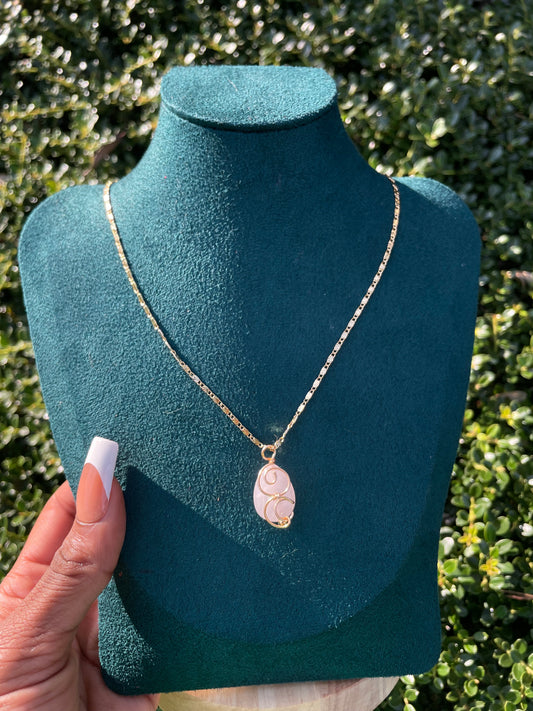rose quartz necklace